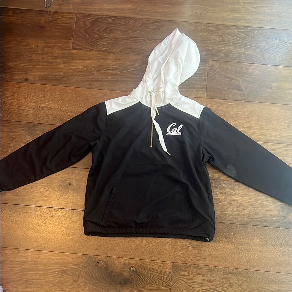 UC Berkeley Black And White Quarter-Zip Raincoat